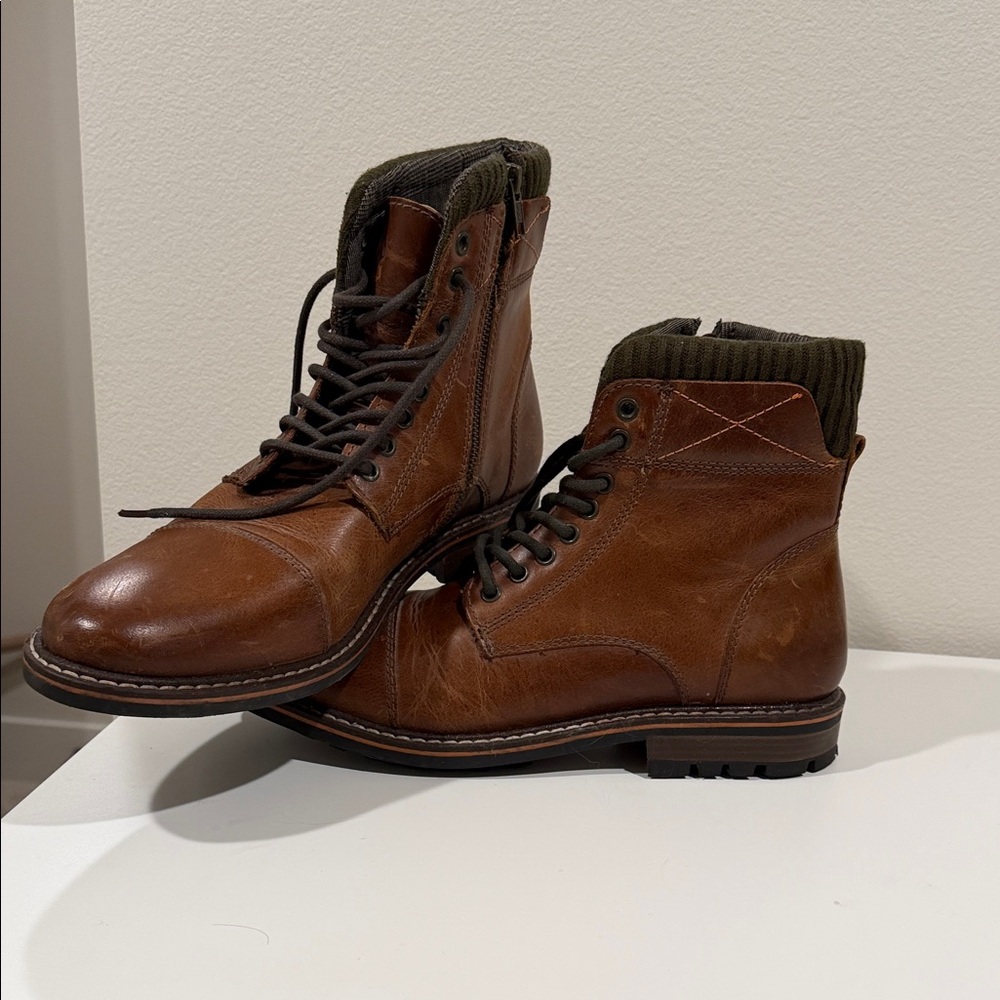 Crevo Brown Leather Lace-Up Boots - Picture 4 of 4